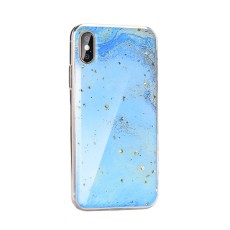 Forcell Marble Back Case priekš Huawei Y6P - Zils Marmors - aizmugures maciņš / apvalks no epoksīda sveķiem
