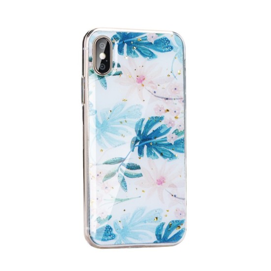 Forcell Marble Back Case для Apple iPhone 12 / 12 Pro - Цветы в Мраморе - чехол накладка / бампер из эпоксидной смолы