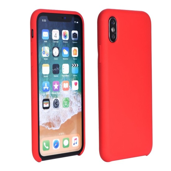 Forcell Silicone Case (Microfiber Soft Touch) priekš Apple iPhone 12 Pro Max - Sarkans - matēts silikona aizmugures apvalks / bampers-vāciņš