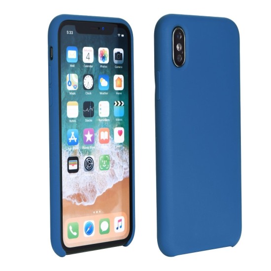 Forcell Silicone Case (Microfiber Soft Touch) priekš Apple iPhone 12 Pro Max - Zils - matēts silikona aizmugures apvalks / bampers-vāciņš