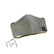 Coo Culte atkārtoti lietojama auduma Sejas Maska ar kabatiņu priekš filtra - Pelēka (stiprinās ap galvu) - (Protective face mask)