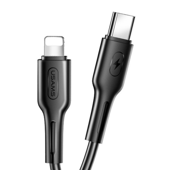 Usams 1.2M U43 PD 30W Type-C to Lightning cable - Melns - Apple iPhone / iPad lādēšanas un datu kabelis / vads