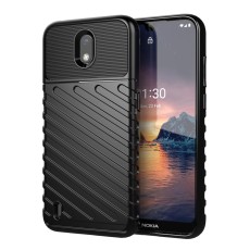 Thunder Series Twill Texture TPU Protector Case priekš Nokia 1.3 - Melns - triecienizturīgs silikona aizmugures apvalks / bampers-vāciņš