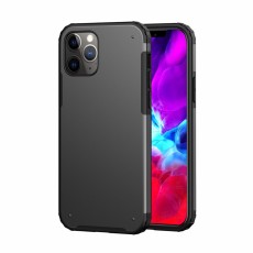 Quality PC / TPU Back Case priekš Apple iPhone 12 Pro Max - Melns - silikona-plastikāta aizmugures apvalks / bampers-vāciņš