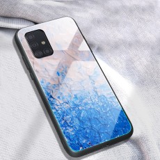 Marble Texture Glass Back Case priekš Samsung Galaxy A51 A515 - Style G - stikla aizmugures apvalks / bampers-vāciņš