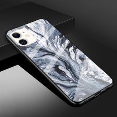 Marble Texture Glass Back Case priekš Apple iPhone 11 - Style A - stikla aizmugures apvalks / bampers-vāciņš