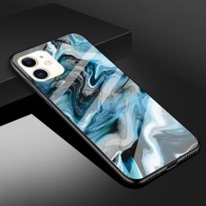 Marble Texture Glass Back Case priekš Apple iPhone 11 - Style C - stikla aizmugures apvalks / bampers-vāciņš