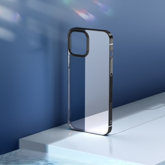BASEUS Glitter Series Plating Back Case for Apple iPhone 12 Pro Max - Melns - plastikas aizmugures apvalks / bampers-vāciņš