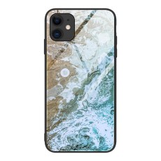 Marble Texture Glass Back Case priekš Apple iPhone 12 Pro Max - Style F - stikla aizmugures apvalks / bampers-vāciņš