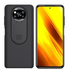 Nillkin CamShield Slide Camera Back Hard Case Cover priekš Xiaomi Poco X3 NFC / X3 Pro - Melns - plastikas aizmugures apvalks / bampers ar kameras aizsargmehānismu