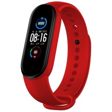 Flexible Silicone Strap Replacement priekš Xiaomi Mi Smart Band 5 - Sarkans - silikona siksniņa viedpulksteņiem