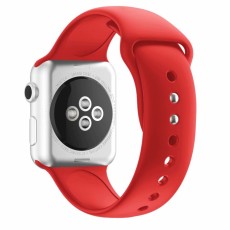 Dual Pin Buckle Silicone Watch Strap priekš Apple Watch 38 / 40 / 41 mm / Series 10 / 11 (42mm) - Sarkans - silikona siksniņa priekš pulksteņiem ar divām saspraudēm