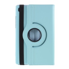 360 Rotary Litchi Skin Leather Cover w/ Stand priekš Samsung Galaxy Tab A7 (2020 / 2022) T500 / T505 / T509 - Gaiši Zils - sāniski atverams maciņš ar stendu