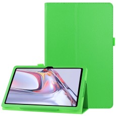 Litchi Texture Leather Stand Protective Case priekš Samsung Galaxy Tab A7 (2020 / 2022) T500 / T505 / T509 - Zaļš - sāniski atverams maciņš ar stendu