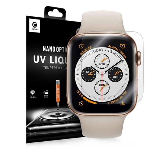 Mocolo UV Glue Tempered Glass Screen Protector priekš Apple Watch Series 4 / 5 / 6 (44mm) - Caurspīdīgs - Ekrāna Aizsargstikls / Bruņota Stikla Aizsargplēve