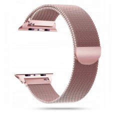 Tech-Protect Magnetic Milanese Metal Watch Band priekš Apple Watch 42 / 44 / 45 / 46mm / Ultra 49 mm - Rozā Zelts - siksniņa viedpulksteņiem no nerūsējoša tērauda ar magnētu