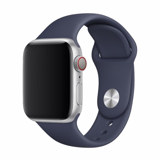 Devia Strap Deluxe Sport priekš Apple Watch 42 / 44 / 45 mm / Ultra 49 mm - Tumši Zils - silikona siksniņa (josta) priekš pulksteņiem