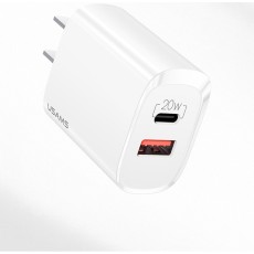 Usams T35 (US-CC121) Type-C / USB 20W QC / PD 3.0 Wall Charger Ļoti ātrs tīkla lādētājs - Balts