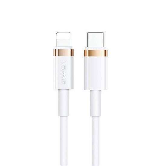 Usams 2M U63 PD 20W Type-C to Lightning cable - Balts - Apple iPhone / iPad lādēšanas un datu kabelis / vads