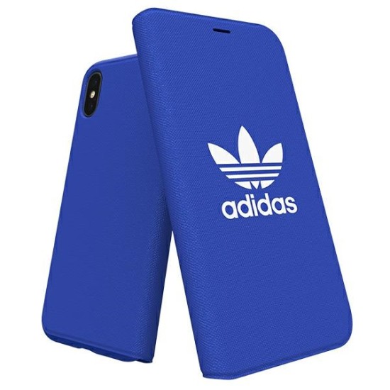 Adidas Original Canvas Booklet Case priekš Apple iPhone X / XS - Zils - sāniski atverams maciņš / grāmatveida maks