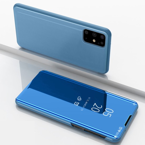 Smart Clear View Book Case priekš Samsung Galaxy A42 5G A426 - Zils - sāniski atverams grāmatveida maciņš ar stendu