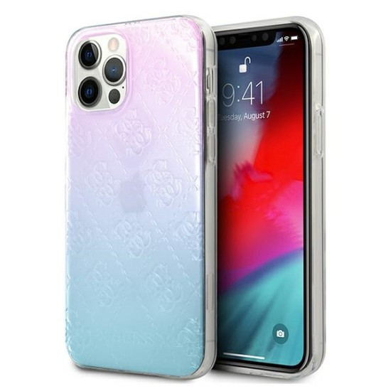 Guess 3D Patern Collection Back Case GUHCP12M3D4GGBP для Apple iPhone 12 / 12 Pro - Розовый / Голубой - силиконовый чехол-накладка / бампер-крышка