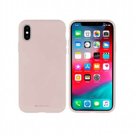 Mercury Silicone Case (Microfiber Soft Touch) priekš Apple iPhone 12 / 12 Pro - Rozā Smiltis - matēts silikona aizmugures apvalks / bampers-vāciņš