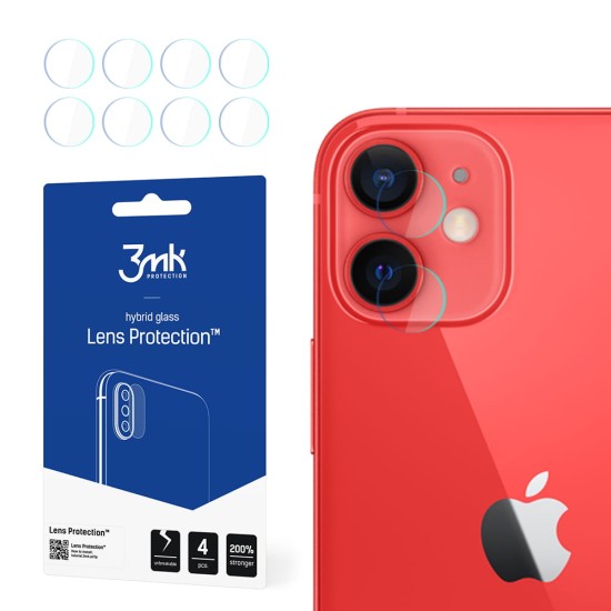 3MK Lens Protection (4 gab.) Hybrid Tempered Glass / Film camera protector priekš Apple iPhone 12 mini - hibrīds aizmugurējās kameras aizsargstikls / aizsargplēve