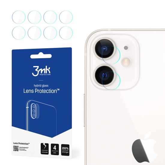 3MK Lens Protection (4 gab.) Hybrid Tempered Glass / Film camera protector priekš Apple iPhone 12 - hibrīds aizmugurējās kameras aizsargstikls / aizsargplēve