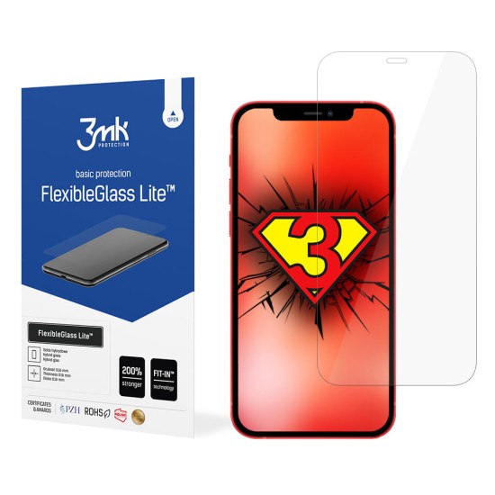 3MK FlexibleGlass Lite Tempered Glass / Film protector для Apple iPhone 12 / 12 Pro - гибридное защитное стекло / антиударная плёнка