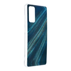 Forcell Marble Cosmo Back Case priekš Samsung Galaxy S20 FE G780 - Zils - silikona aizmugures apvalks / bampers-vāciņš