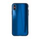 Aurora Glass Back Case priekš Apple iPhone 12 / 12 Pro - Tumši Zils - silikona un stikla aizmugures apvalks / bampers-vāciņš