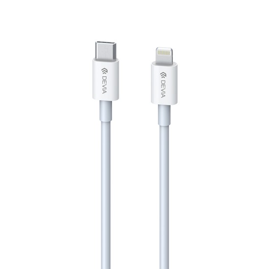 Devia 1M Smart PD 60W Type-C to Lightning cable - Balts - Apple iPhone / iPad lādēšanas un datu kabelis / vads
