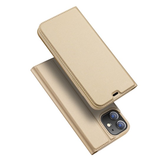 Dux Ducis Skin Pro series для Apple iPhone 12 mini - Золотистый - чехол-книжка с магнитом и стендом / подставкой