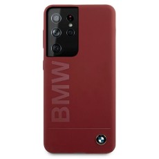 BMW Signature Logo series Silicone Back Case BMHCS21LSLBLRE priekš Samsung Galaxy S21 Ultra G998 - Sarkans - silikona aizmugures apvalks / bampers-vāciņš