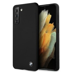 BMW Silicone series Back Case BMHCS21MSILBK priekš Samsung Galaxy S21 Plus G996 - Melns - silikona aizmugures apvalks / bampers-vāciņš