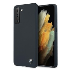 BMW Silicone series Back Case BMHCS21MSILNA priekš Samsung Galaxy S21 Plus G996 - Tumši Zils - silikona aizmugures apvalks / bampers-vāciņš