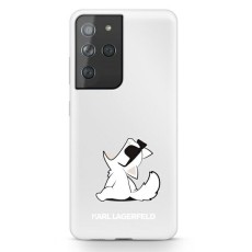 Karl Lagerfeld Choupette Fun series Back Case KLHCS21LCFNRC priekš Samsung Galaxy S21 Ultra G998 - Caurspīdīgs - silikona aizmugures apvalks / bampers-vāciņš