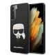 Karl Lagerfeld Saffiano Ikonik Karl's Head series Back Case KLHCS21SSAKHBK priekš Samsung Galaxy S21 G991 - Melns - mākslīgās ādas aizmugures apvalks / bampers-vāciņš