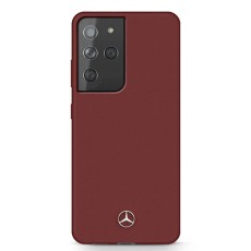 Mercedes Benz Silicone series Back Case MEHCS21LSILRE priekš Samsung Galaxy S21 Ultra G998 - Sarkans - silikona aizmugures apvalks / bampers-vāciņš