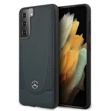 Mercedes Benz Urban Line Leather Back Case MEHCS21MARMNA priekš Samsung Galaxy S21 Plus G996 - Tumši Zils - ādas aizmugures apvalks / bampers-vāciņš