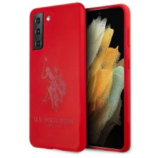 U.S. Polo Assn. Silicone On Tone Collection series USHCS21MSLHRTRE priekš Samsung Galaxy S21 Plus G996 - Sarkans - silikona aizmugures apvalks / bampers-vāciņš