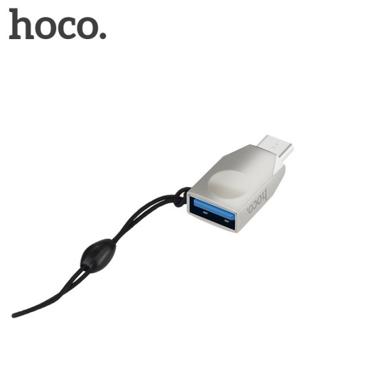 HOCO Adapter USB OTG Female to Type-C Male - Pelēks - adapteris telefoniem vai planšetdatoriem ar Type C ieeju / konektoru