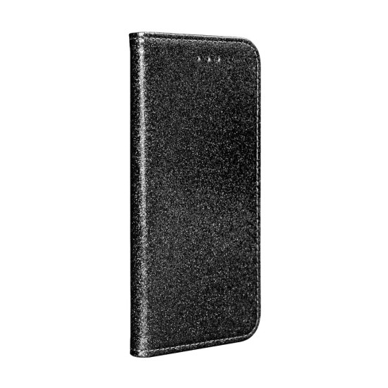 Forcell Shining Book Case priekš Samsung Galaxy S21 G991 - Melns - sāniski atverams maciņš ar stendu / grāmatveida maks