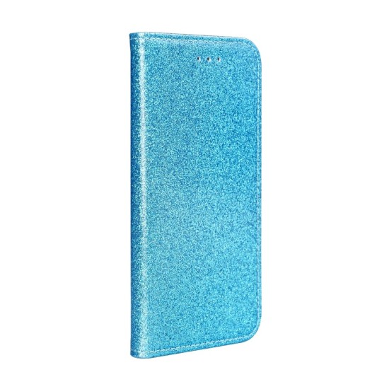 Forcell Shining Book Case priekš Samsung Galaxy S21 G991 - Gaiši Zils - sāniski atverams maciņš ar stendu / grāmatveida maks