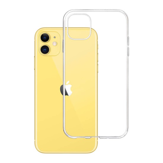 3MK Clear Case priekš Apple iPhone 11 - Caurspīdīgs - silikona aizmugures apvalks / bampers-vāciņš