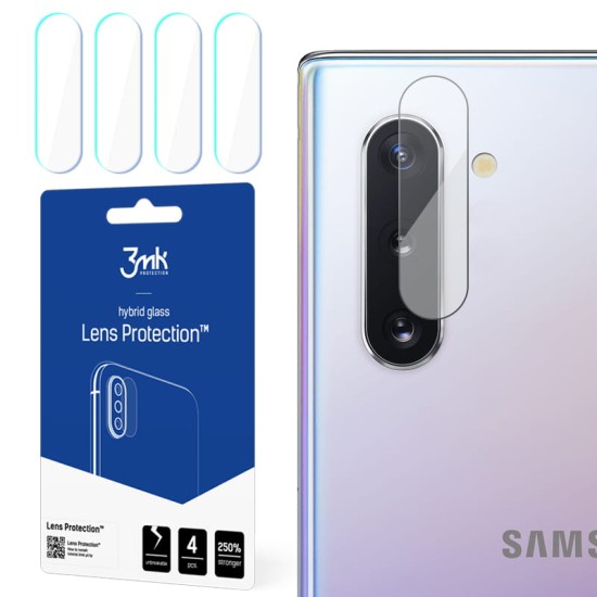3MK Lens Protection (4 gab.) Hybrid Tempered Glass / Film camera protector priekš Samsung Galaxy Note 10 N970 - hibrīds aizmugurējās kameras aizsargstikls / aizsargplēve