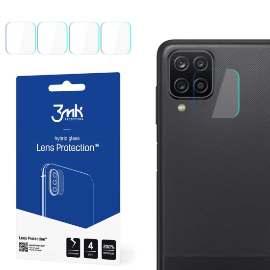 3MK Lens Protection (4 gab.) Hybrid Tempered Glass / Film camera protector priekš Samsung Galaxy A12 A125 - hibrīds aizmugurējās kameras aizsargstikls / aizsargplēve