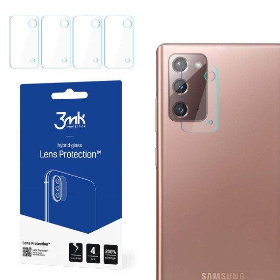 3MK Lens Protection (4 gab.) Hybrid Tempered Glass / Film camera protector priekš Samsung Galaxy Note 20 N980 - hibrīds aizmugurējās kameras aizsargstikls / aizsargplēve