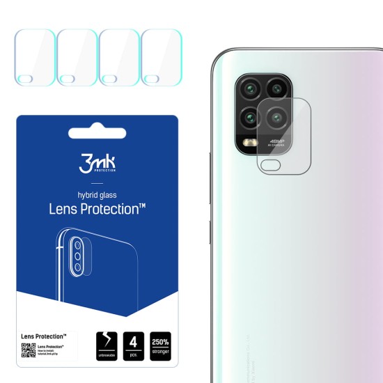 3MK Lens Protection (4 gab.) Hybrid Tempered Glass / Film camera protector priekš Xiaomi Mi 10 Lite 5G - hibrīds aizmugurējās kameras aizsargstikls / aizsargplēve
